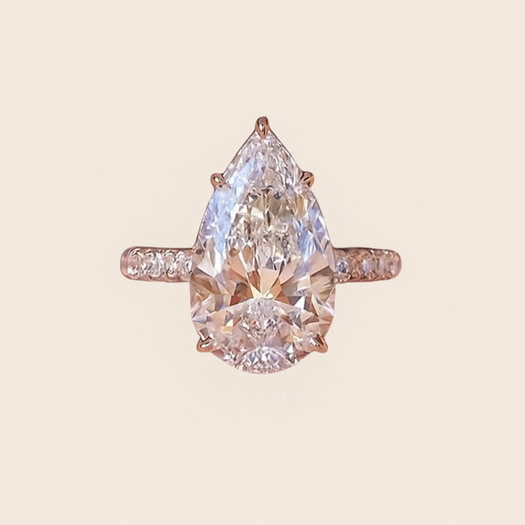 Luxury Teardrop Cubic Zirconia Ring for Women