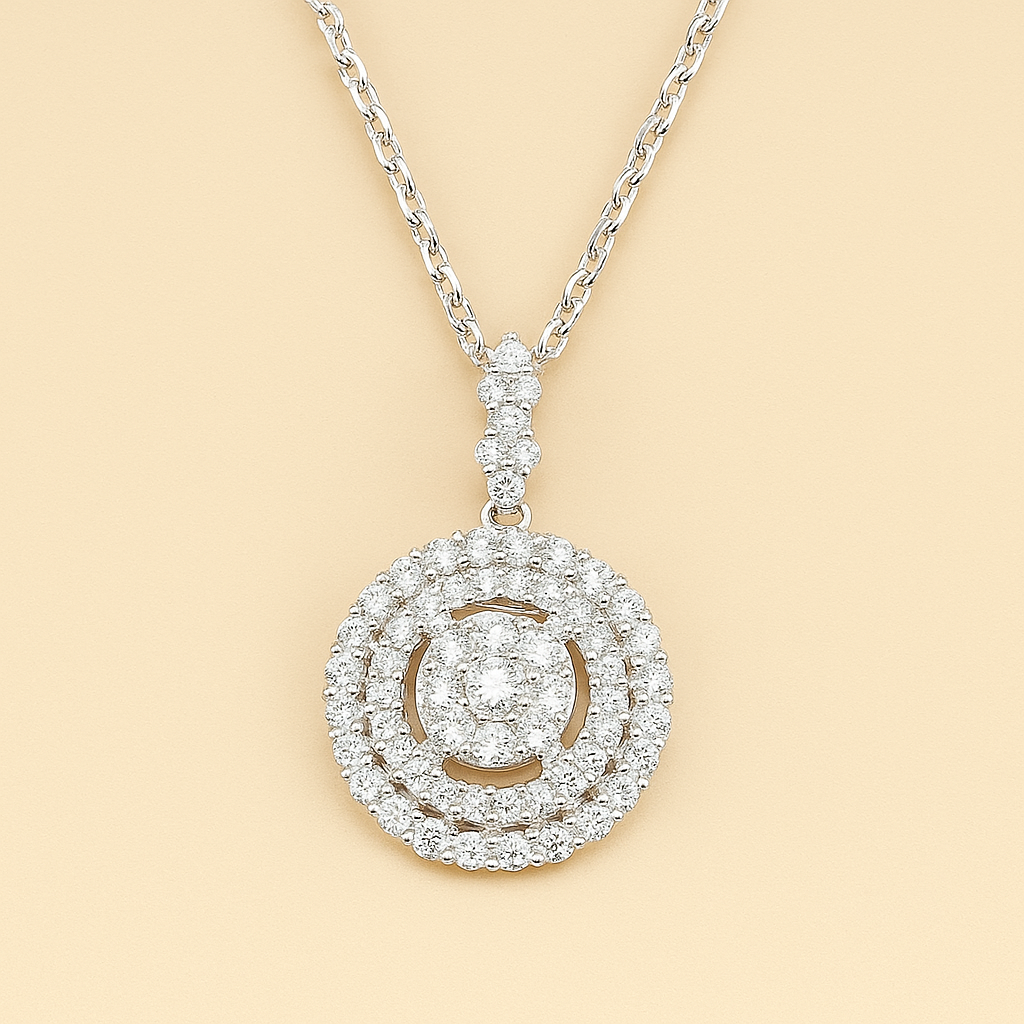 Luxury Shiny Round Zirconia Pendant Necklace