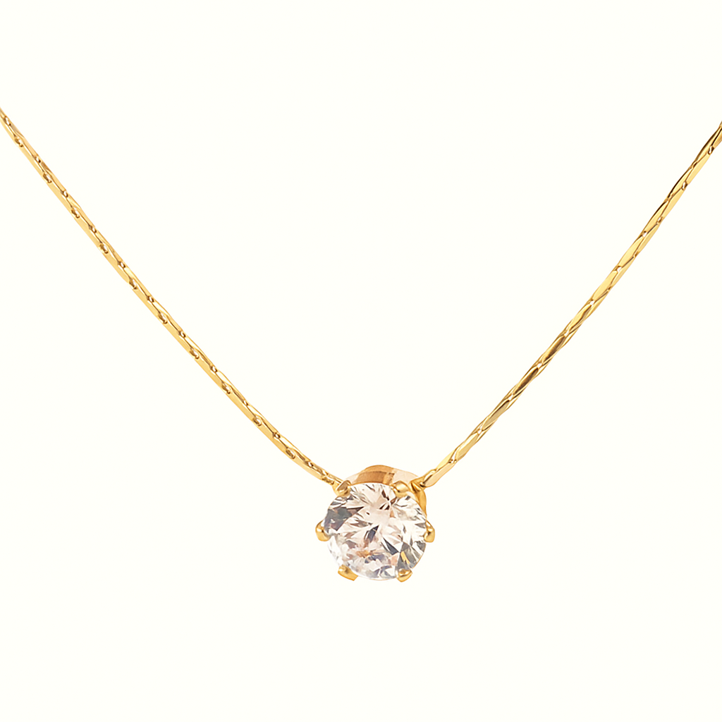 Unique European Style Golden Rhinestone Pendant Necklace for Women