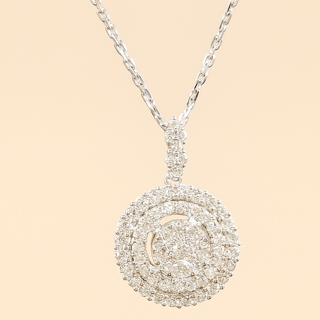 Shiny Zirconia Round Pendant Necklace – Luxurious Birthstone Jewelry