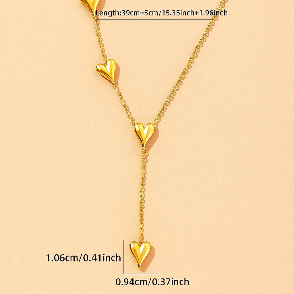 3-Layer Heart Pendant Necklace – Elegant for Women