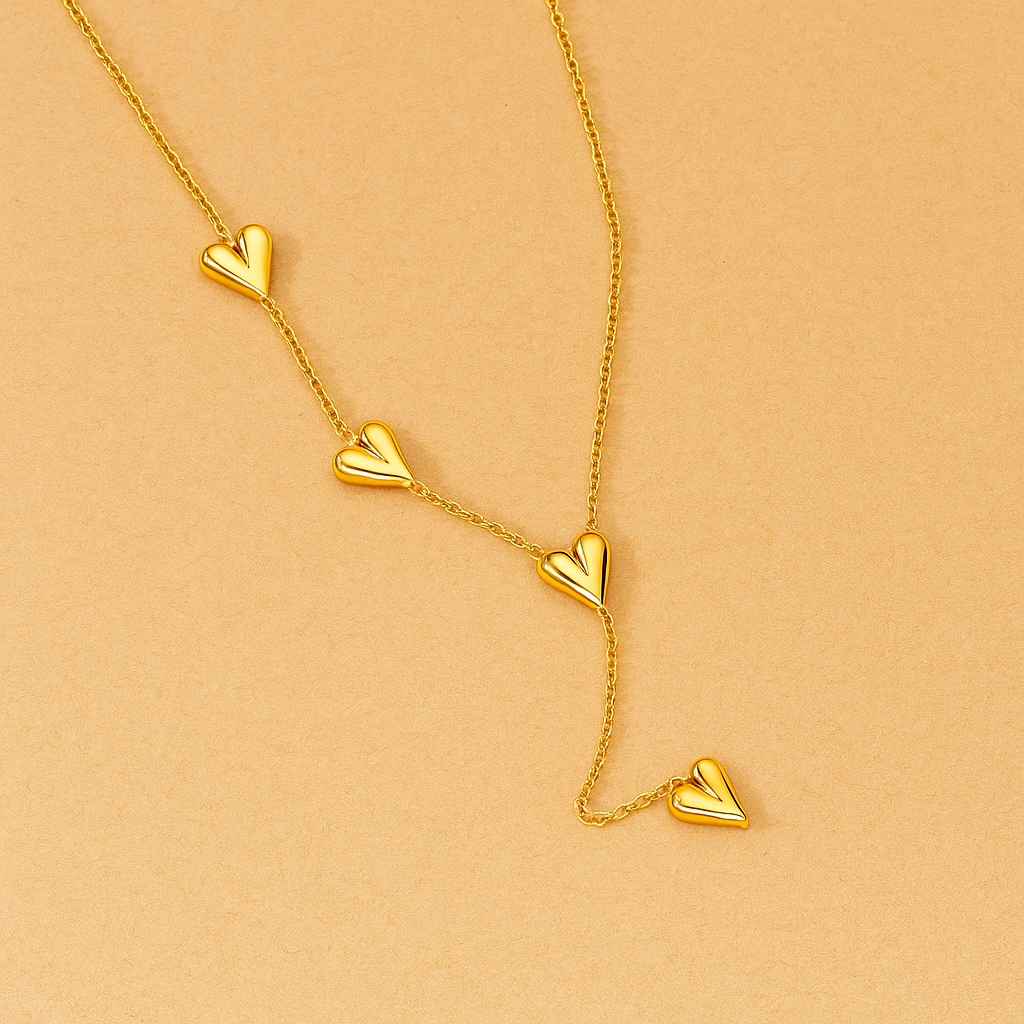 3-Layer Heart Pendant Necklace – Elegant for Women