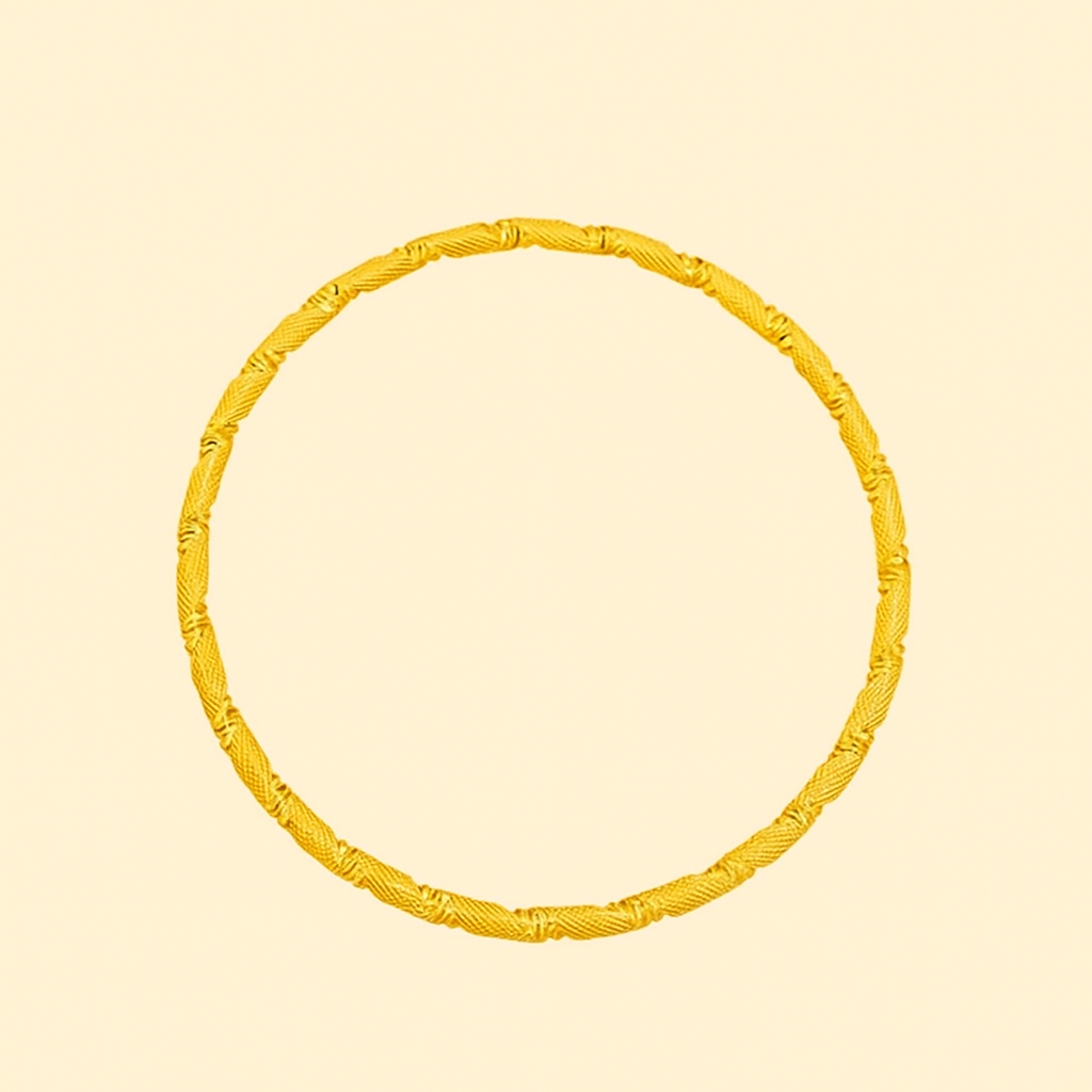24K Gold-Plated Brass Bangle – Luxury Bracelet