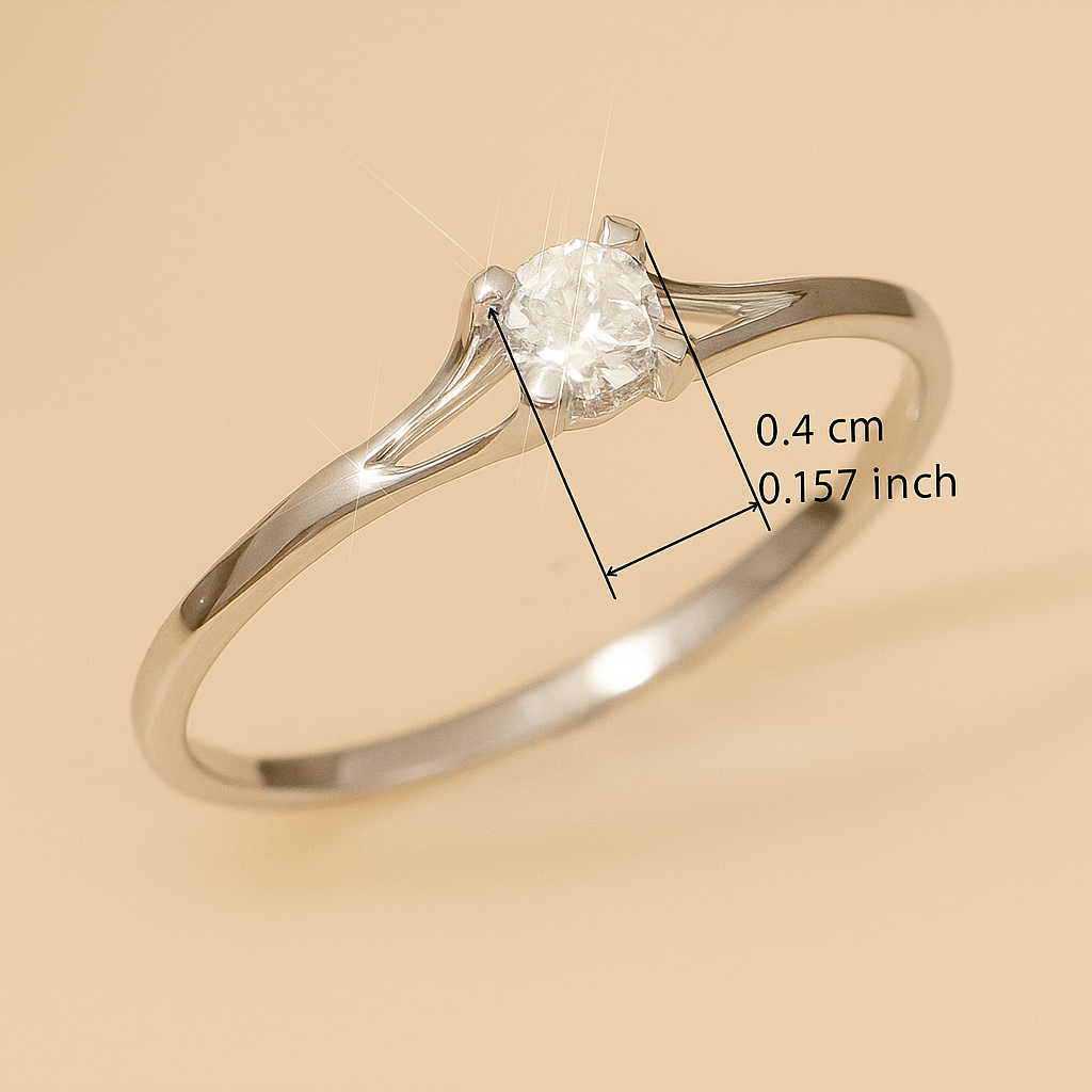 4-Prong Zirconia Engagement Elegant Thin Band for Women’s