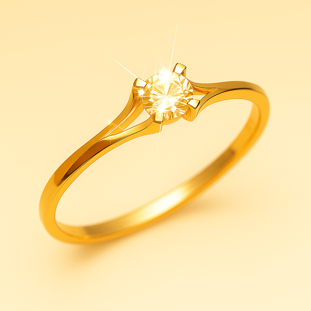 4-Prong Zirconia Engagement Elegant Thin Band for Women’s