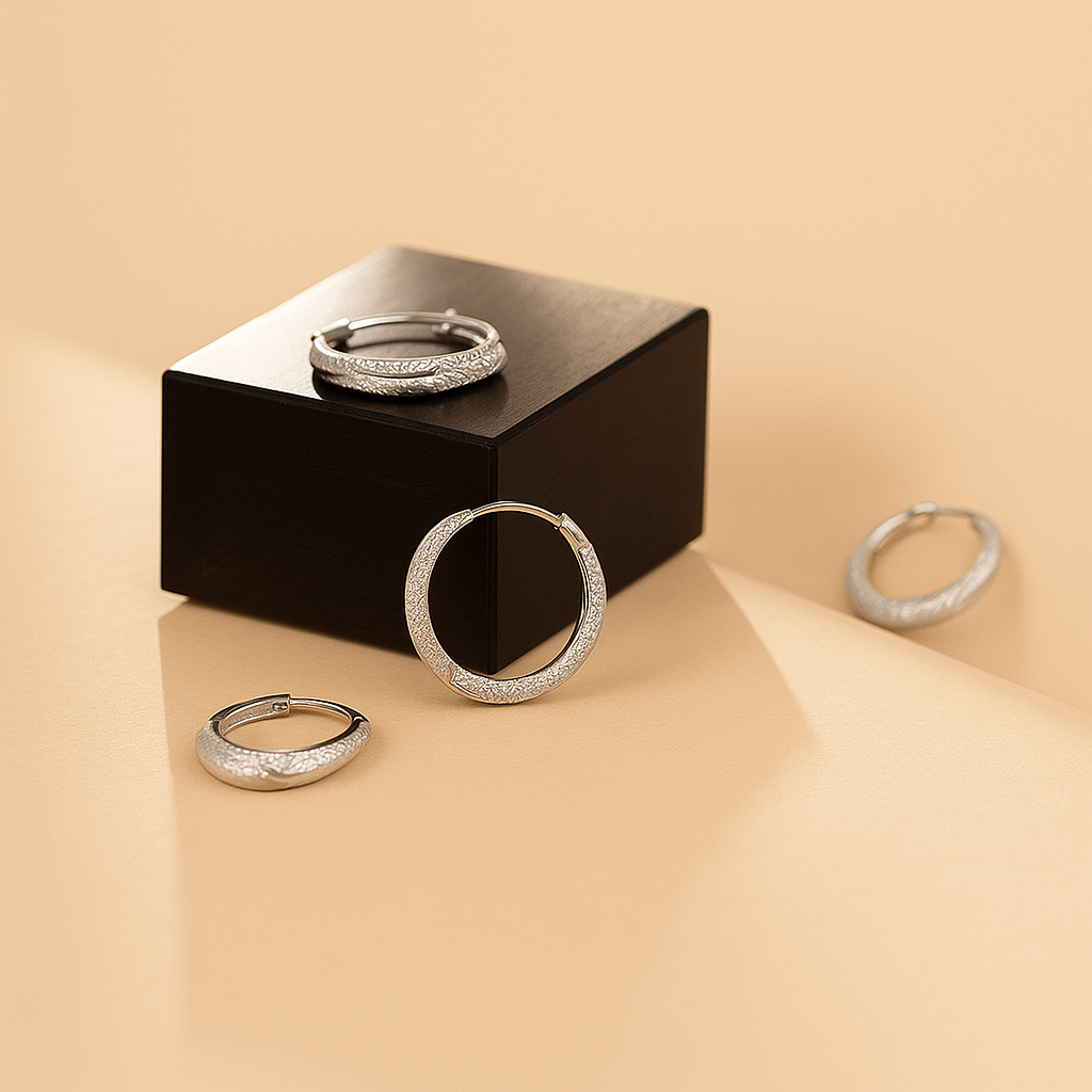 Starry Sky Frosted Sparkling Hoop Earrings