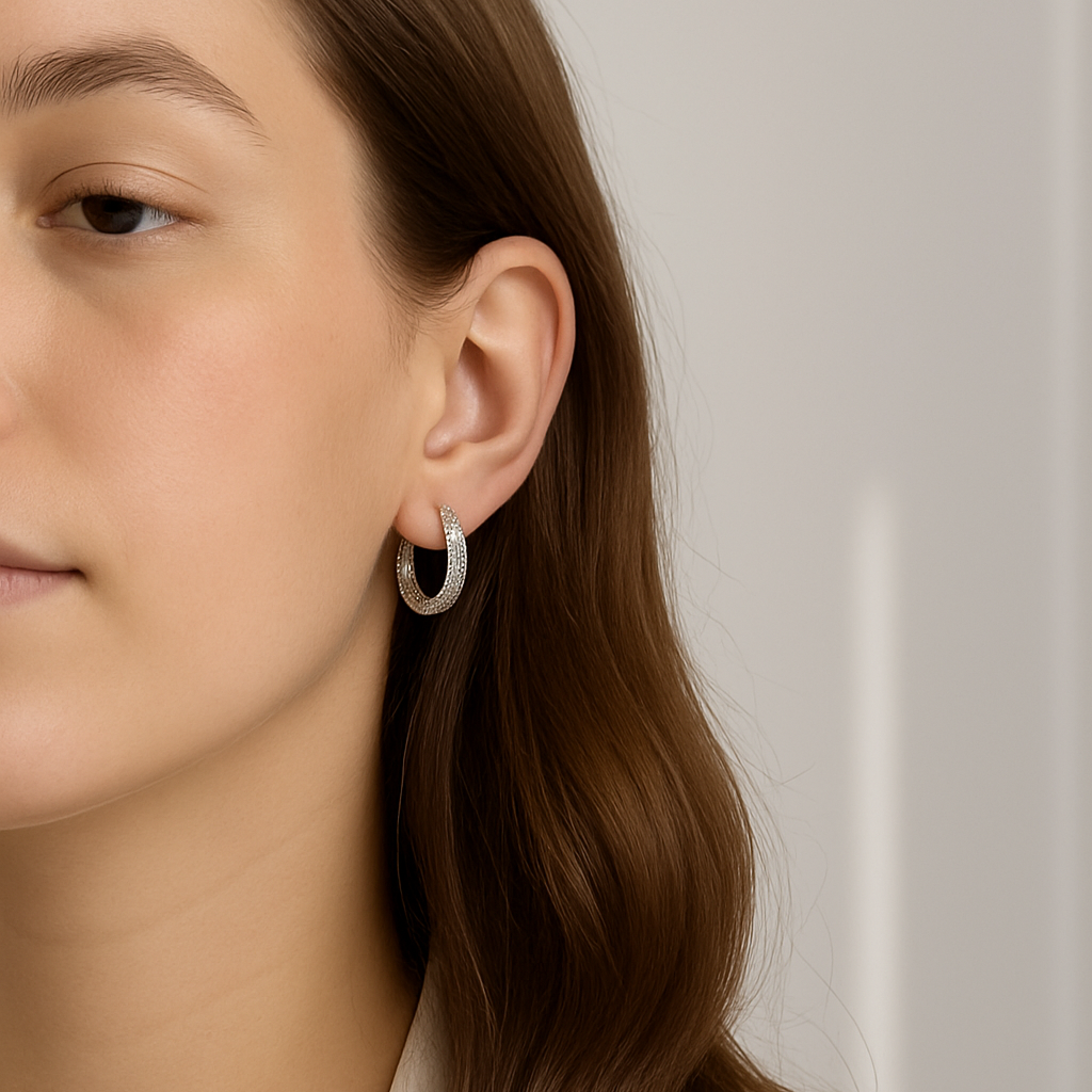 Starry Sky Frosted Sparkling Hoop Earrings