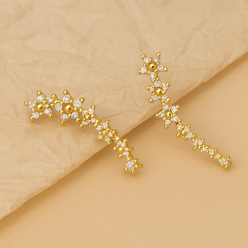 Elegant Floral Rhinestone Stud Earrings
