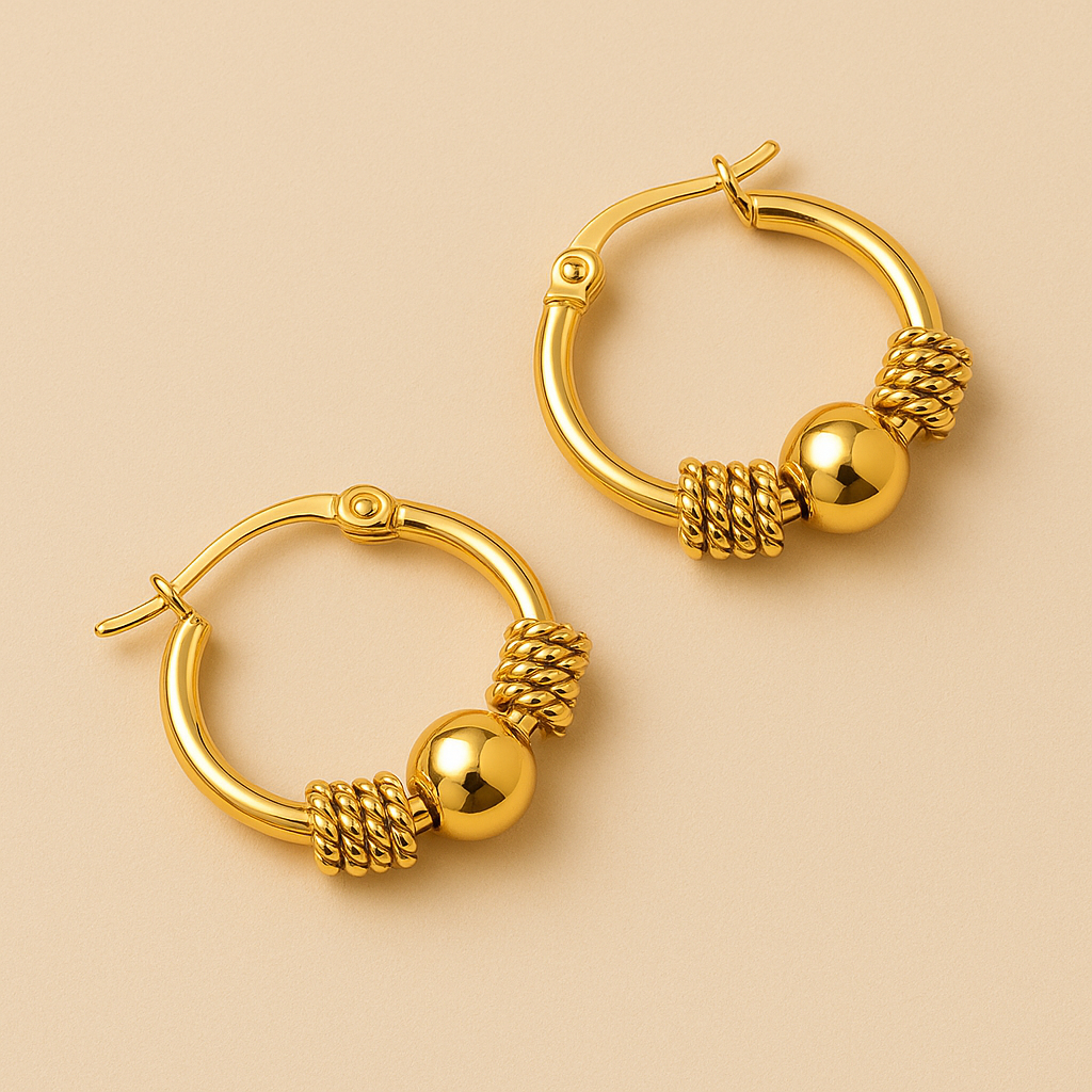 Retro Elegant Anti-Allergic Stainless Steel Hoop Earrings