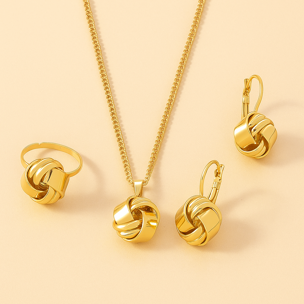 3-Piece Retro Rose Jewelry Set