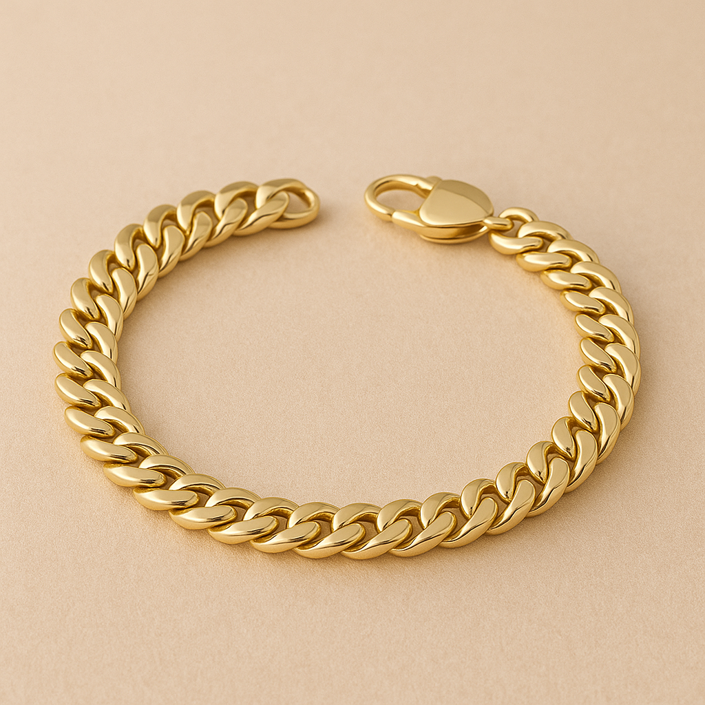 Vintage-Style Cuban Chain in Polished 16k Gold