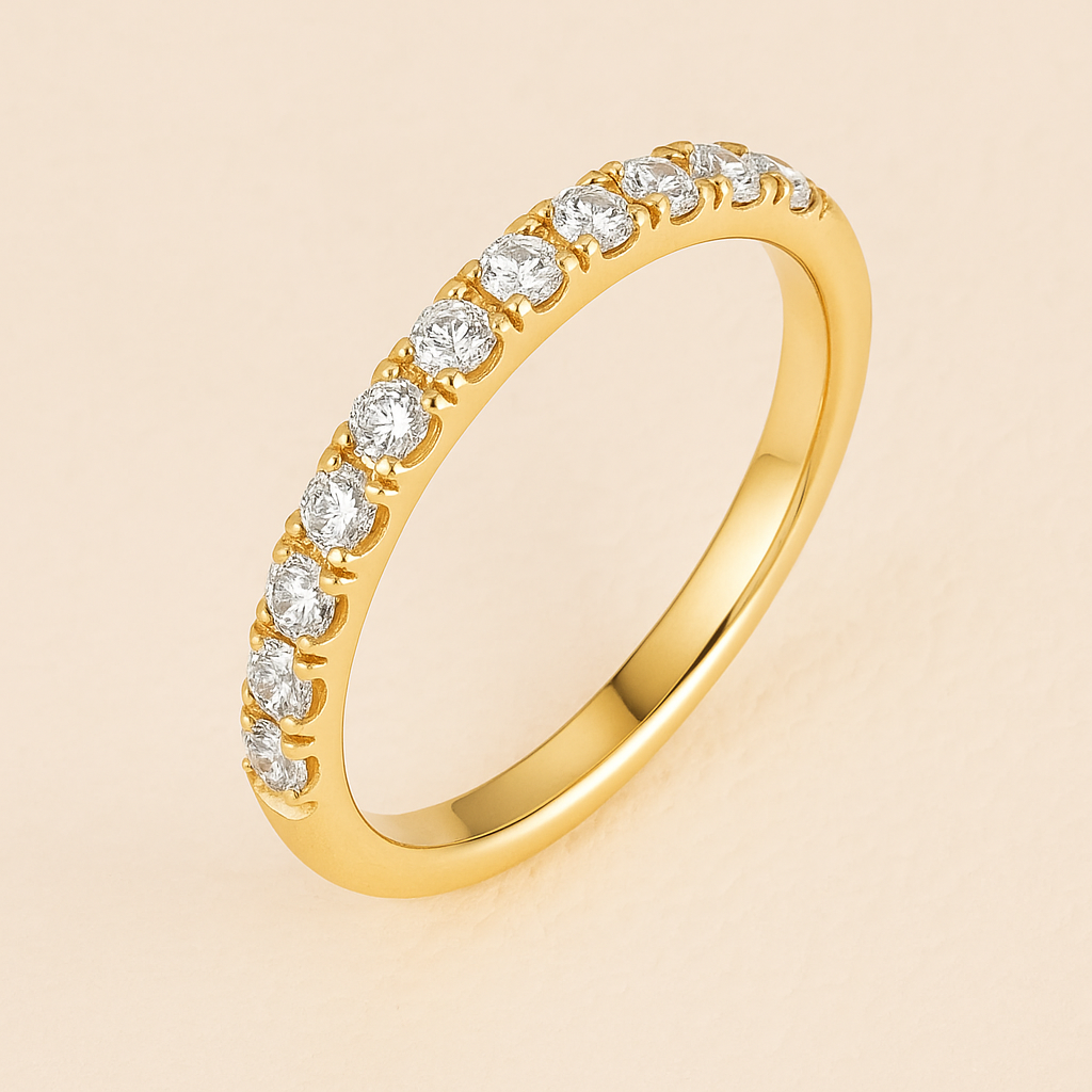 Endless Sparkle – Moissanite Eternity Ring in 18k Gold