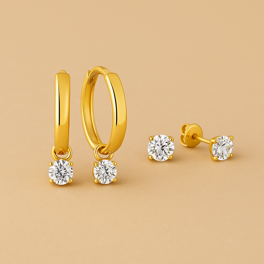Larmes de Lune Earring Pair | Radiant in 14k Gold