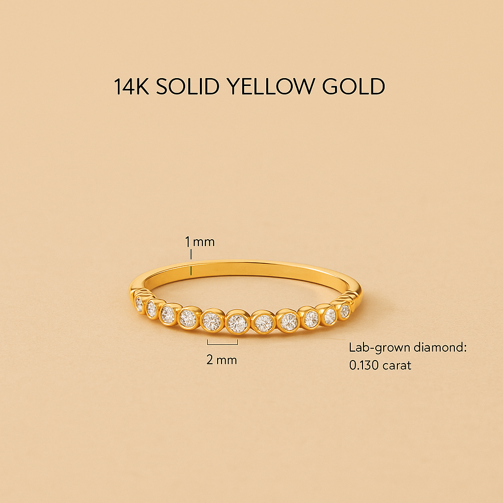 Diamond Accent Bubble Ring in 14k Gold