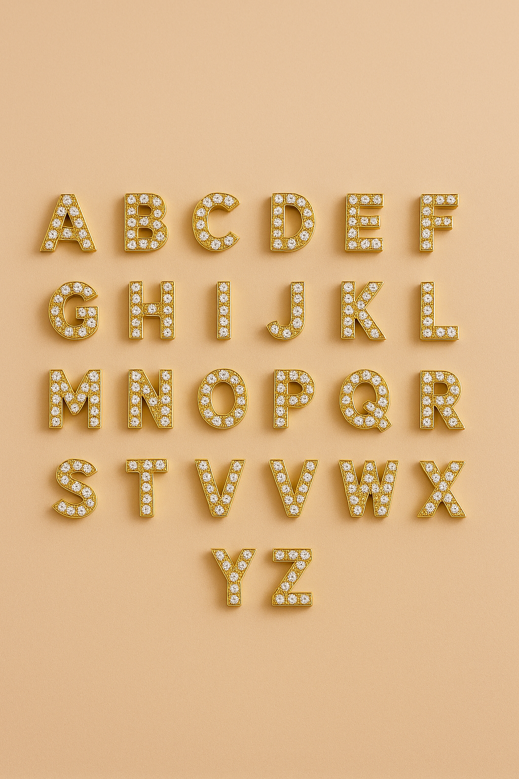 Golden Initial – Stud Earring in 16k
