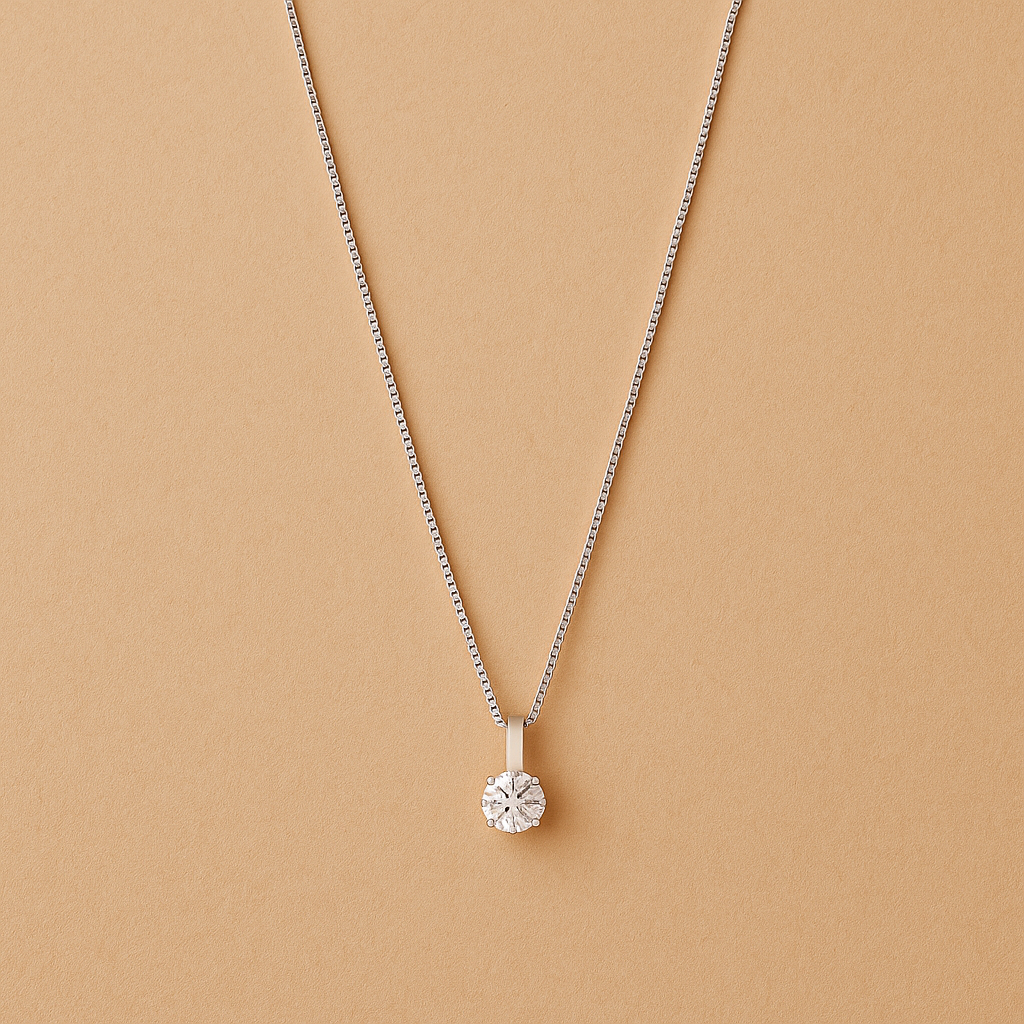 Cléa Moissanite Pendant Necklace in 14k Gold
