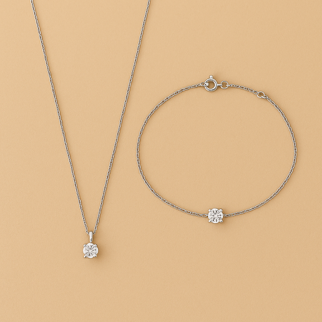 Cléa Moissanite Jewelry Set in 14k Gold