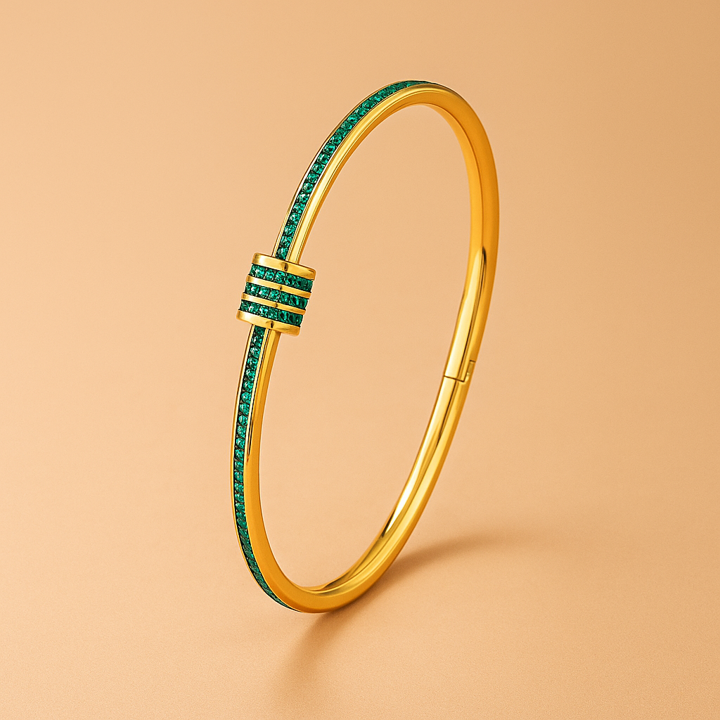 Tessandra Virelli | Green Gem Bracelet in 16k Gold