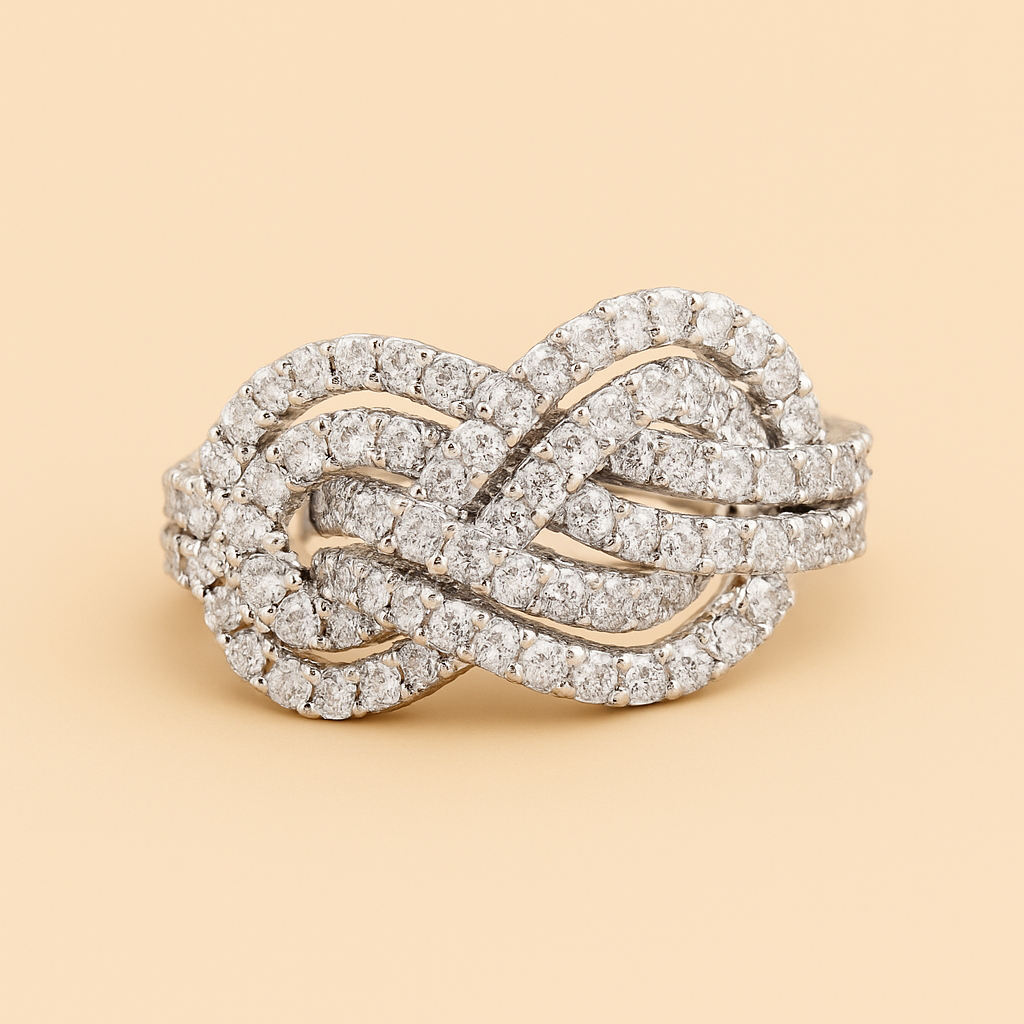 Cubic Zirconia Button Ring - Timeless Elegant Women's Jewelry