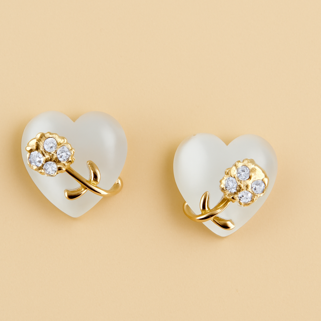 Sparkling Zirconia Earrings with Exquisite French Vintage Detailing