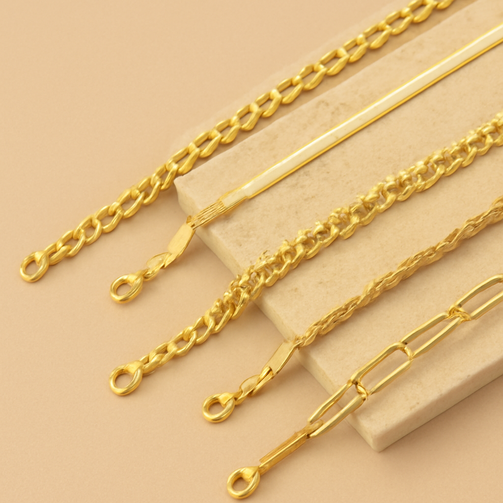 18K Gold Plated Bracelet Set - 5 Pieces