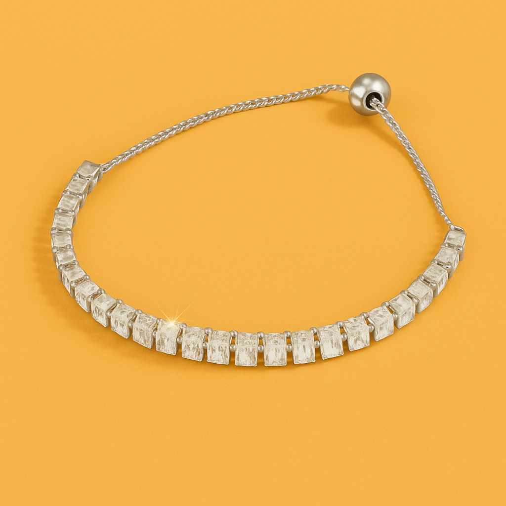 Luxury gold bracelet - polished copper with zirconia details