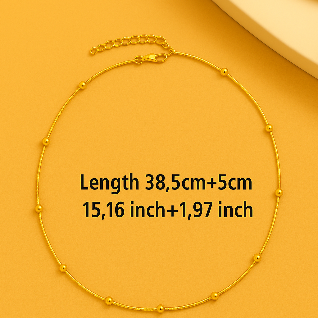 Refined snakebone necklace - Gold bead detail