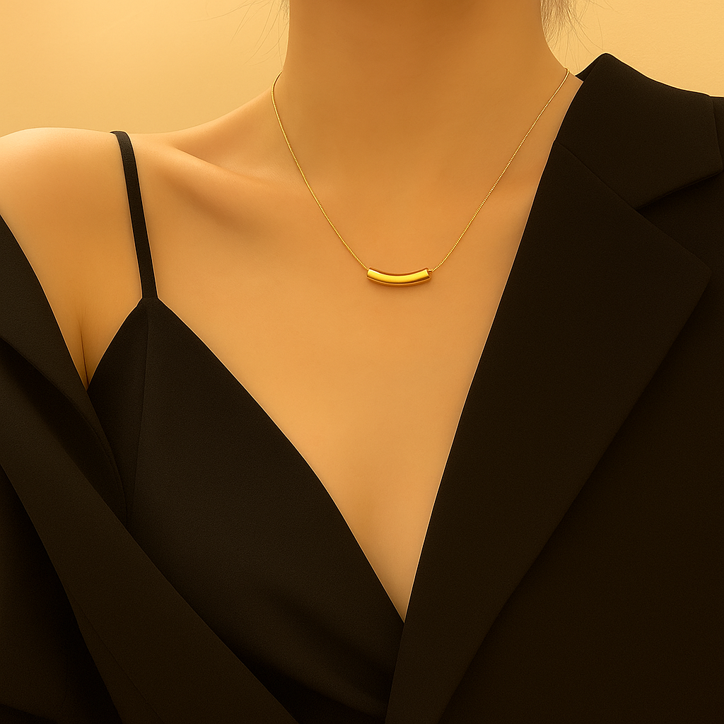 Elegant irregular geometric pendant necklace