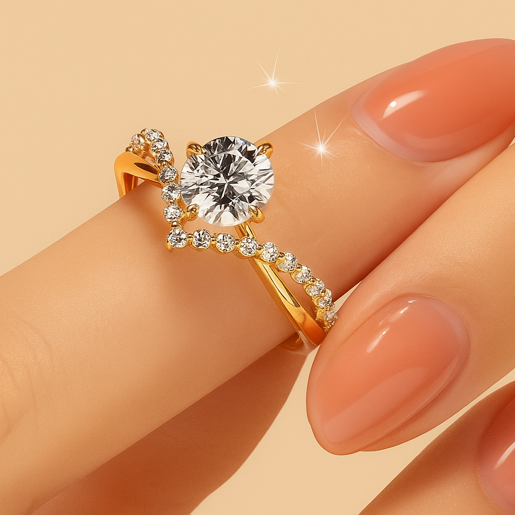 Classic 1 kt Princess Cut Engagement Ring - Zirconia