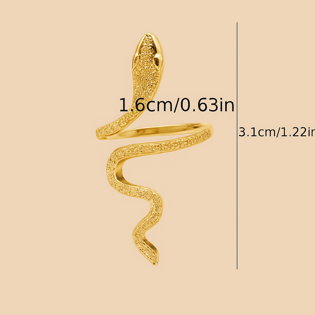 Zirconia Snake Ring - Chic & Adjustable