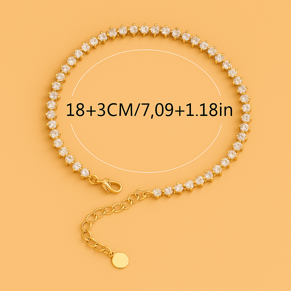 Ladies bracelet with synthetic zirconia - Sprankelend Design