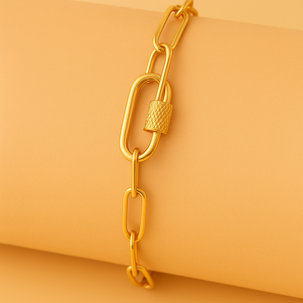 Elegant Ladies Bracelet with Inlaid Design - Minimalist Style