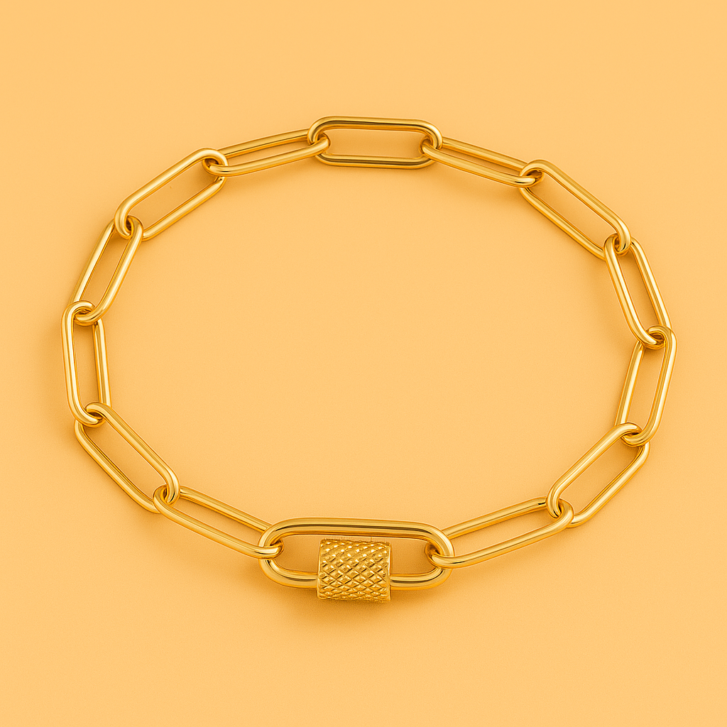 Elegant Ladies Bracelet with Inlaid Design - Minimalist Style