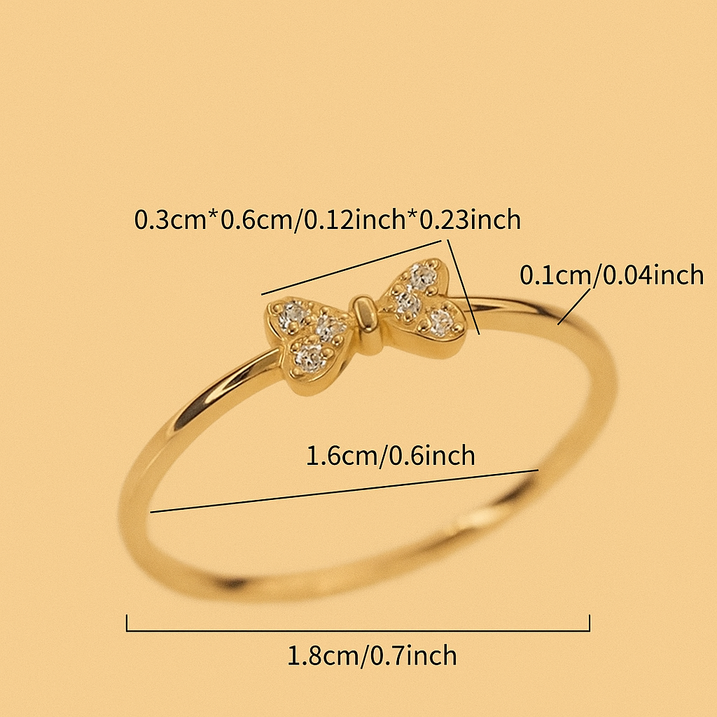 Ring with Fine Japanese-Style Zirconia Bow