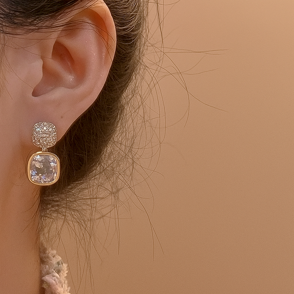 Vera Bling pendant earrings - rhinestone jewelry