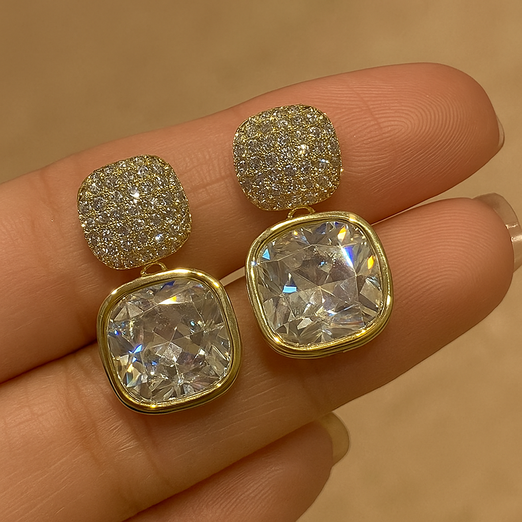 Vera Bling pendant earrings - rhinestone jewelry