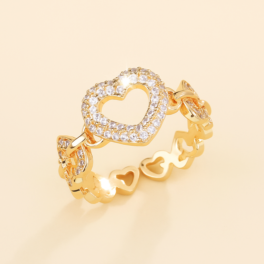 Gedurfde Hard Statement Ring - Sparkling Synthetic Zirconia