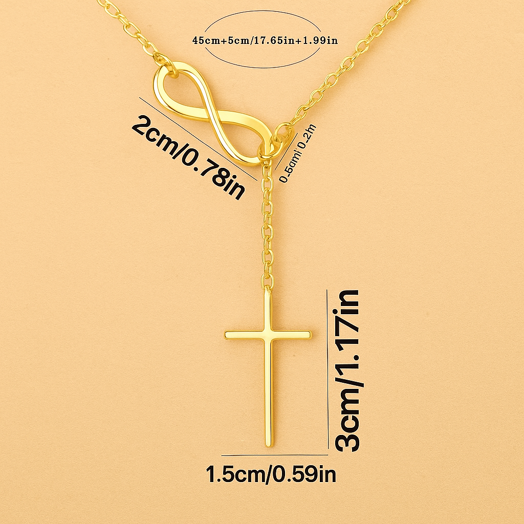 Infinity Cross Necklace - Chic Gold Symbol Jewelry