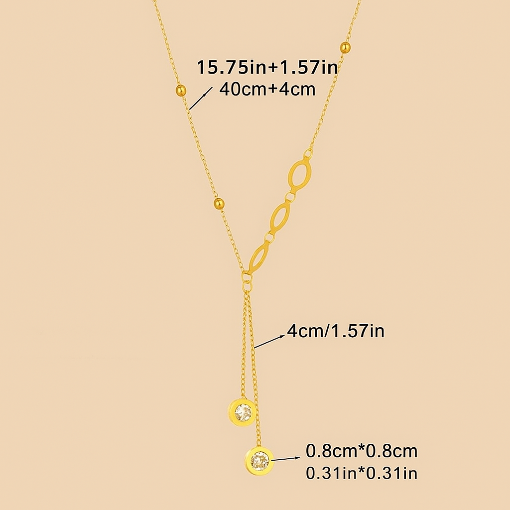 Luxurious Gold Circle Pendant - Trendy Retro Necklace for Women