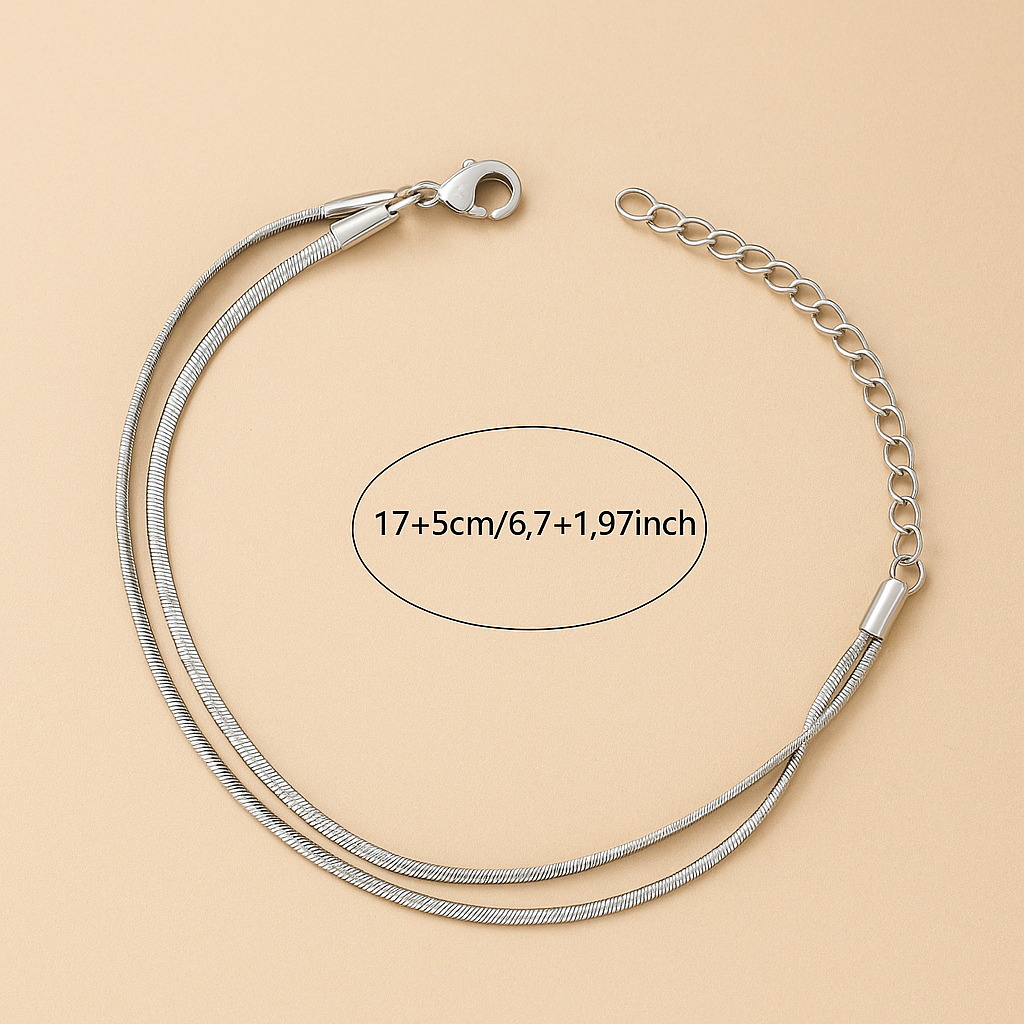 Double-Layer Snake Bone Chain Bracelet