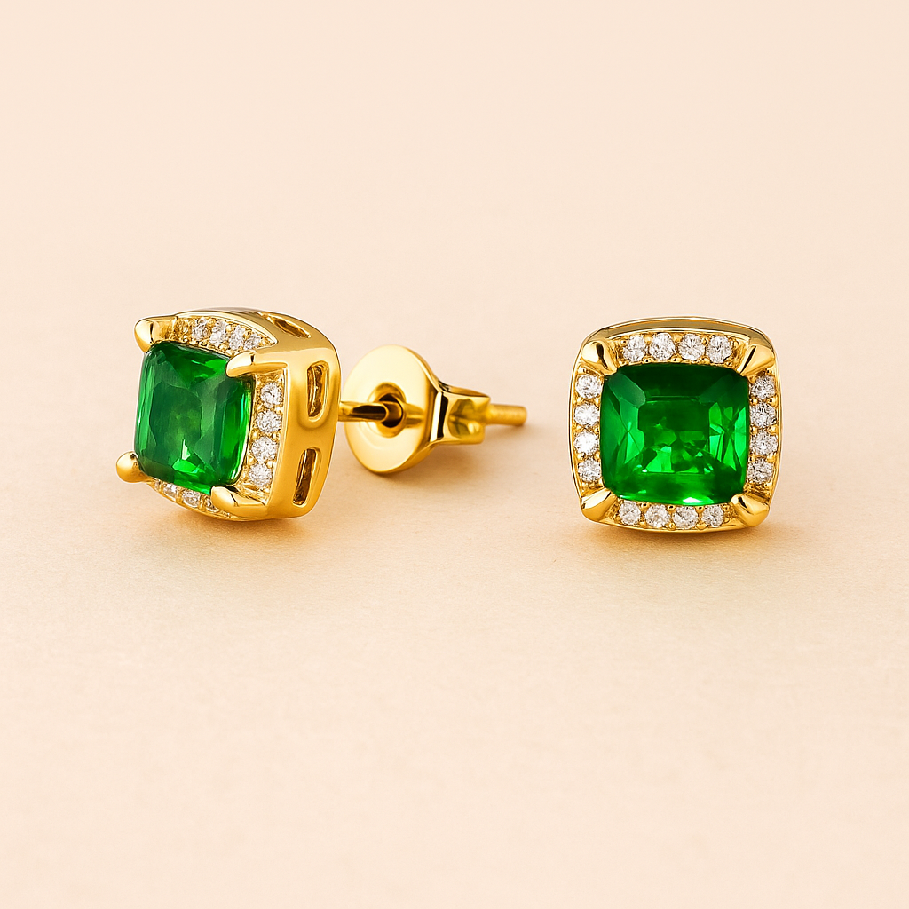 Retro Square 6mm High-End Versatile Earrings