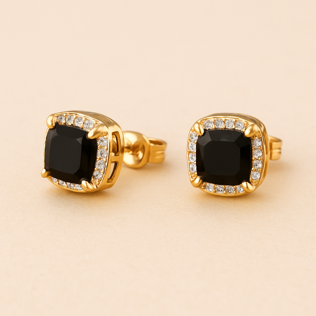 Retro Square 6mm High-End Versatile Earrings