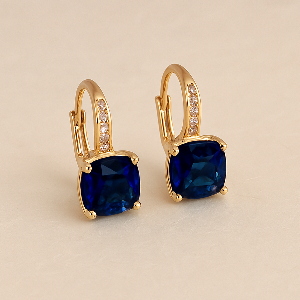 Elegant Drop & Dangle Earrings – Copper with Synthetic Cubic Zirconia