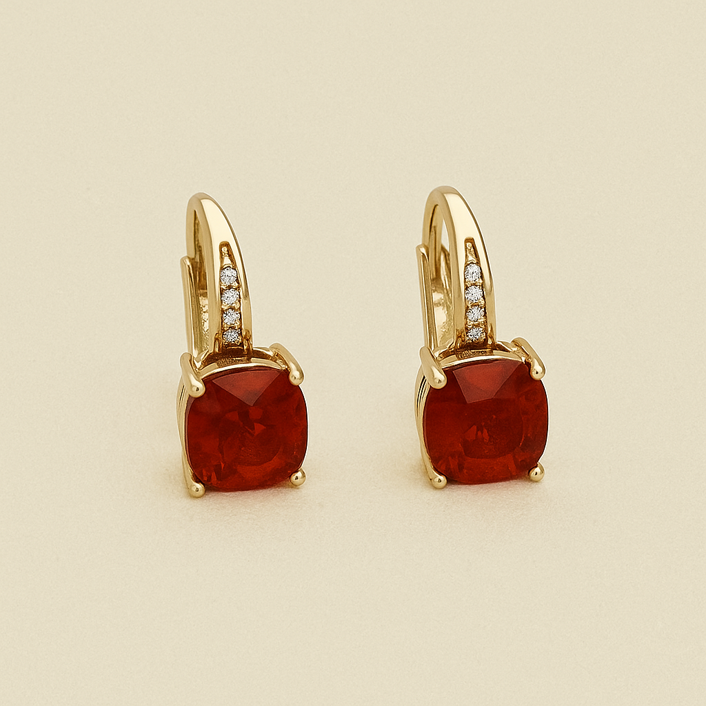 Elegant Drop & Dangle Earrings – Copper with Synthetic Cubic Zirconia