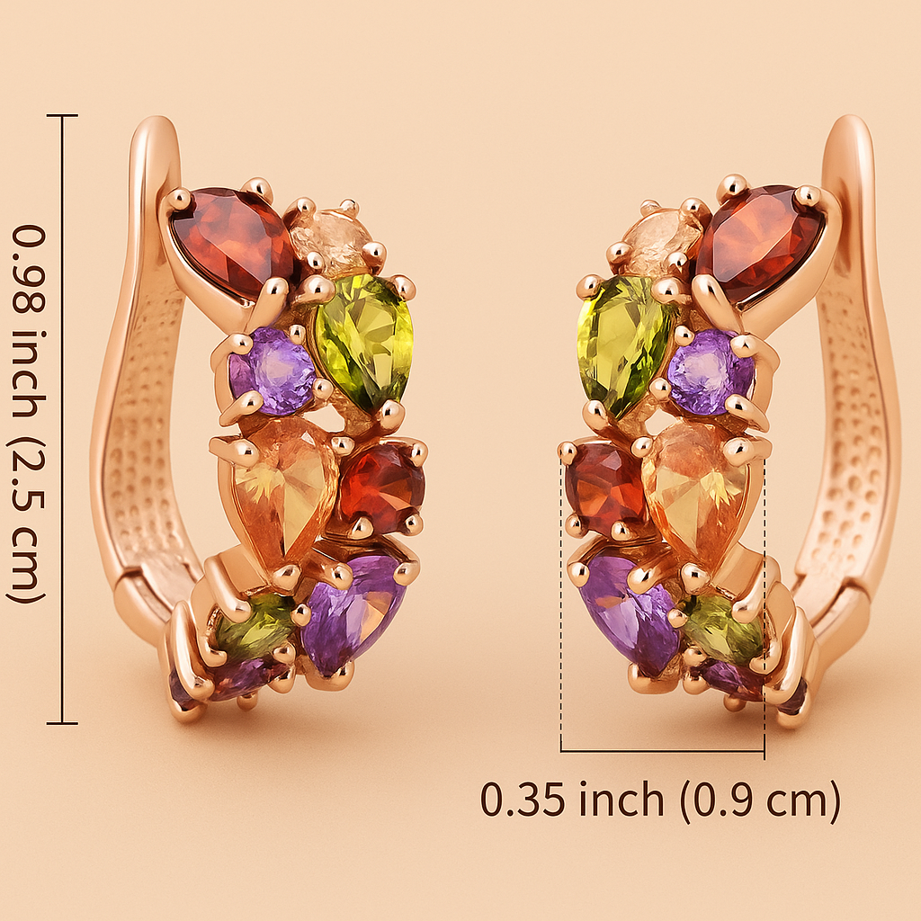 Stunning Multicolor Zirconia Hoop Earrings