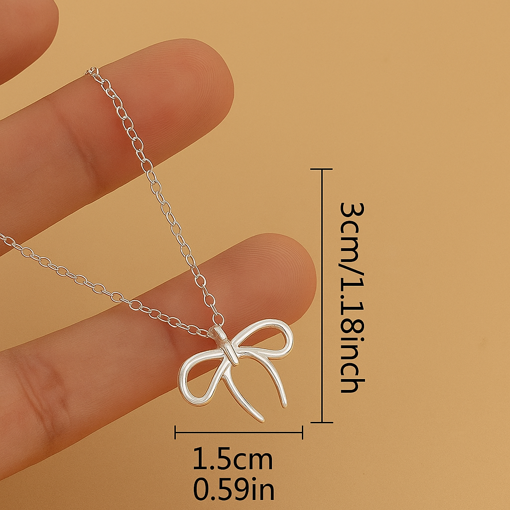 Elegant Minimalist Bowknot Pendant Necklace
