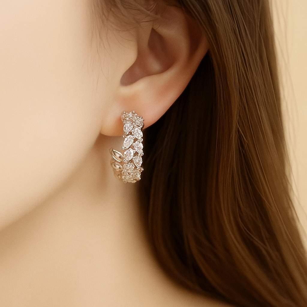 Luxury Elegant Sparkling Zirconia Circular Earrings for Women