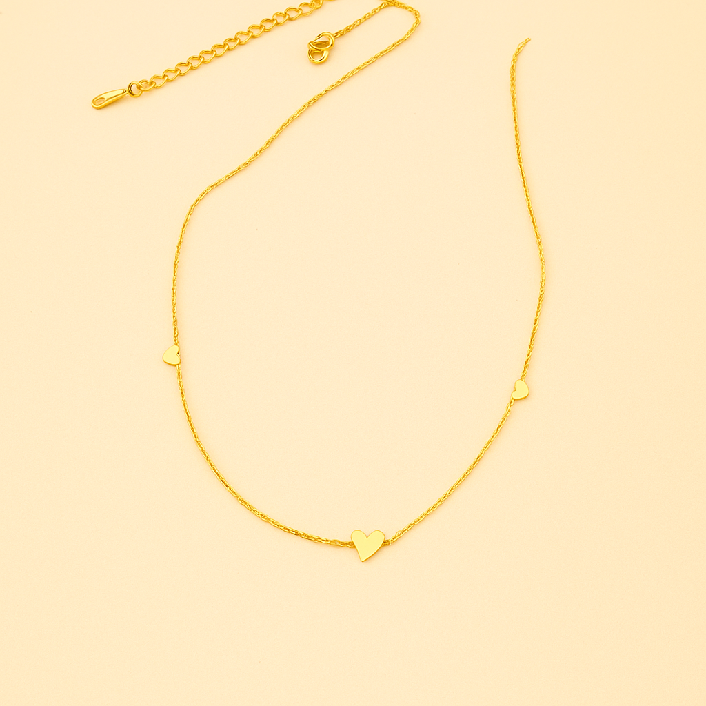 Soul Knot Boho Chic Heart Necklace in Golden Shine