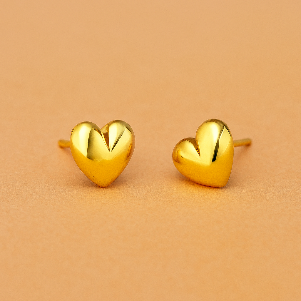 Golden Heartbeats Minimalist Studs for Everyday Elegance