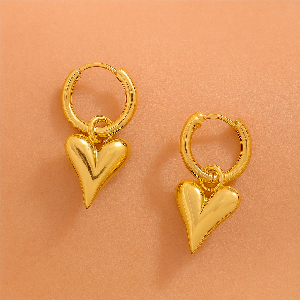 Golden Devotion Dainty Heart Earrings for Daily Grace